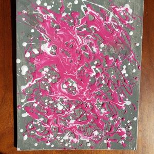 Original Wall Art Painting Pink Elephants 2- Acrylic on Canvas Board! Girly!